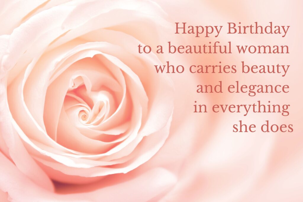 Close-up of a delicate pale pink rose in full bloom, showing soft layered petals in a spiral pattern. The flower fills most of the background, creating a romantic and elegant composition suitable for birthdays or special occasions.